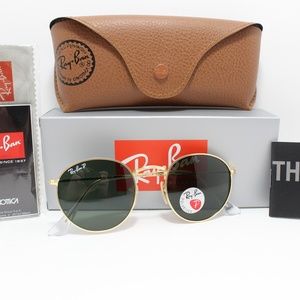 RAY-BAN RB 3447  112/58 ROUND POLARIZED GOLD